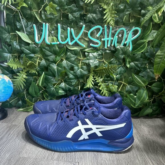 Asics Gel Resolution 8 Clay Tennis Shoes Mens Size 11.5 Blue Pickleball Sneakers main image 4
